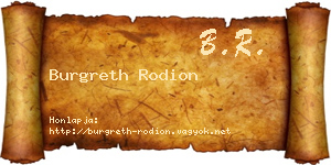 Burgreth Rodion névjegykártya